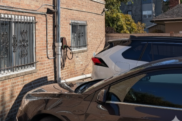 View of the parking spot